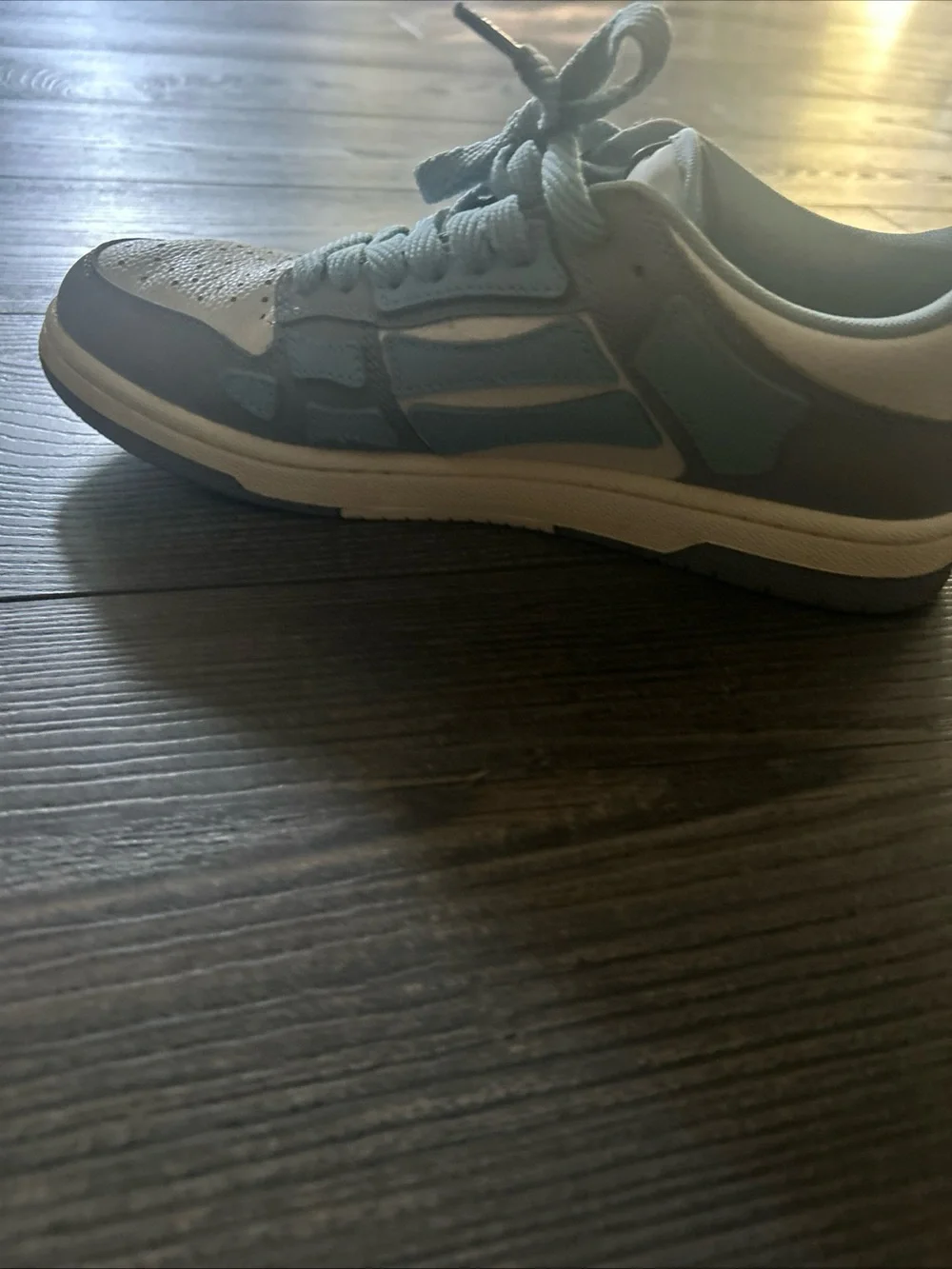 AMIRI Men’s Low-Top Sneakers in Light Blue and White Ocean Sky Color way